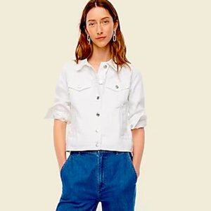 J. Crew Denim Jacket in white, medium